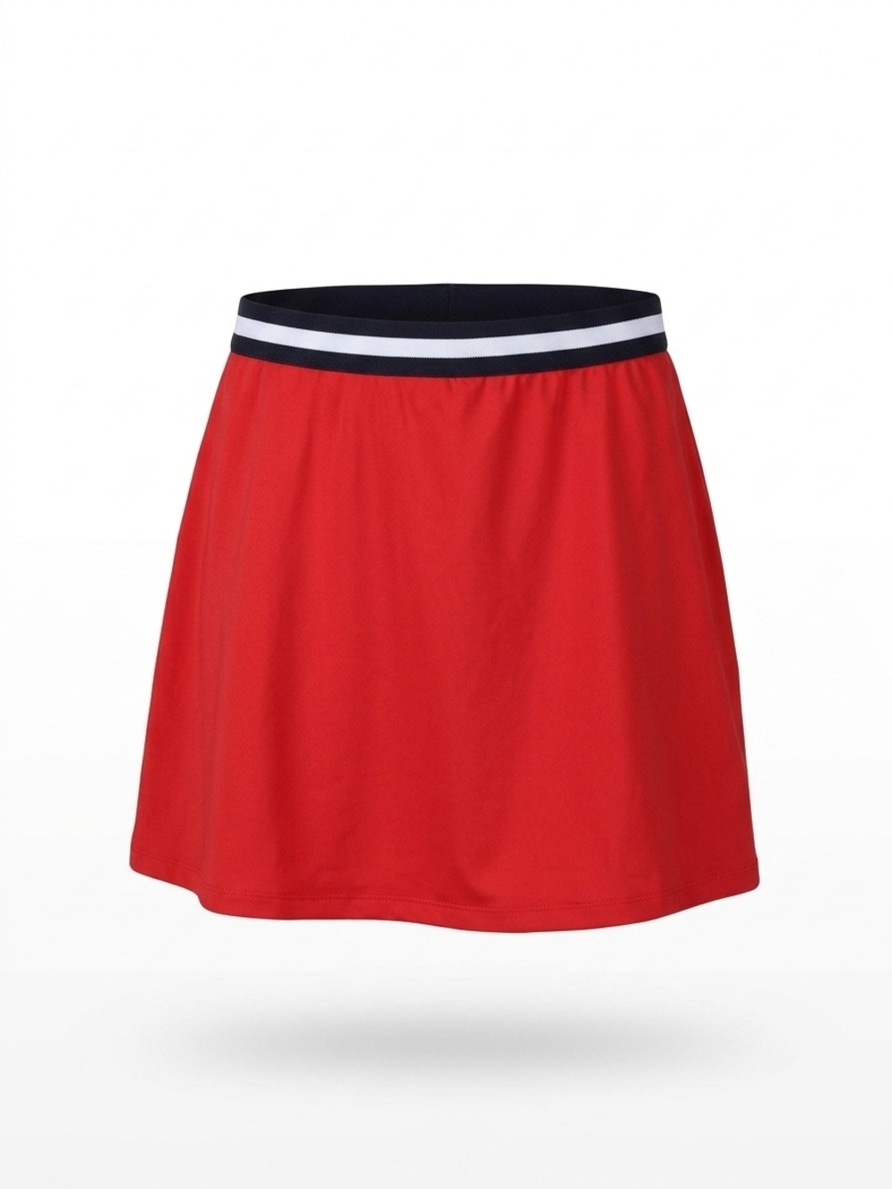New York & Company Red Skater Skort with Navy and White Striped Waistband